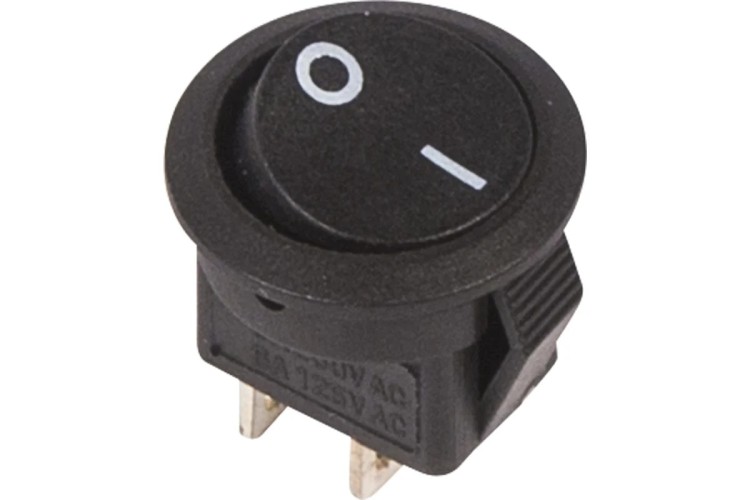 Выключатель клавишный круглый REXANT 250V 3A (2с) ON-OFF ( уп.10 штук ) черный Micro (RWB-105, SC-214) 36-2510