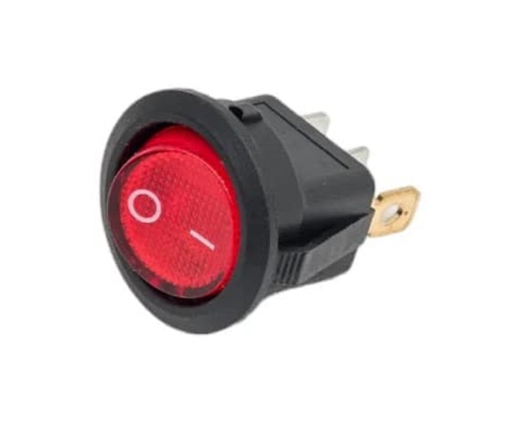 Выключатель клавишный круглый REXANT 12V 20А (3с) ON-OFF ( уп.10 штук ) красный с подсветкой  (RWB-214) 36-2585 - изображение 3