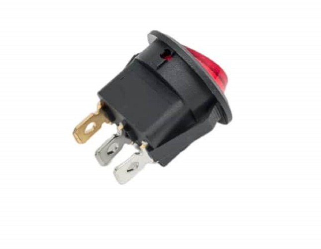 Выключатель клавишный круглый REXANT 12V 20А (3с) ON-OFF ( уп.10 штук ) красный с подсветкой  (RWB-214) 36-2585 - изображение 4