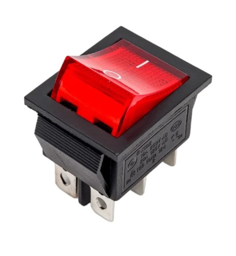Выключатель клавишный REXANT 250V 15A (6с) ON-ON красный с подсветкой (RWB-506, SC-767) индив.уп. 36-2350-1 - изображение 2