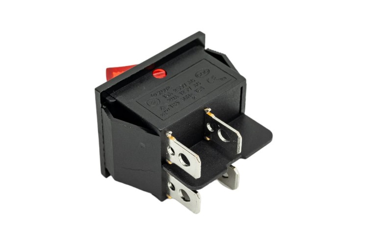 Выключатель клавишный REXANT 250V 16A (4с) ON-OFF ( уп.10 штук ) красный с подсветкой (RWB-502, SC-767, IRS-201-1) 36-2330 - изображение 4