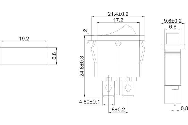 Выключатель клавишный REXANT 250V 6А (2с) ON-OFF ( уп.10 штук ) красный Mini (RWB-103, SC-766, MRS-101-5) 36-2051 - изображение 5