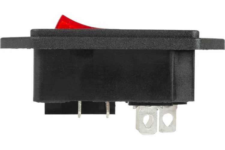 Выключатель клавишный REXANT 250 V 6 А (4с) ON-OFF ( уп. 10 штук ) красный с подсветкой и штекером C14 3PIN 36-2282 - изображение 3