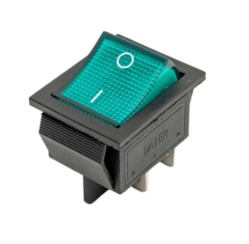 Выключатель клавишный REXANT 250V 16A (4с) ON-OFF зеленый с подсветкой (RWB-502, SC-767, IRS-201-1) 36-2332-1 - изображение 3