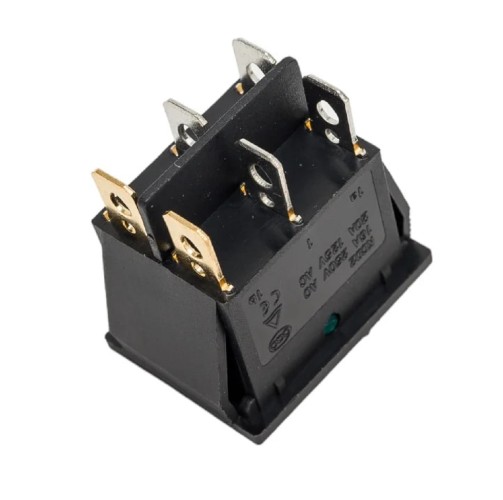 Выключатель клавишный REXANT 250V 15A (6с) ON-OFF ( уп.10 штук ) красный/зеленый с подсветкой ДВОЙНОЙ (RWB-511) 36-2450 - изображение 4