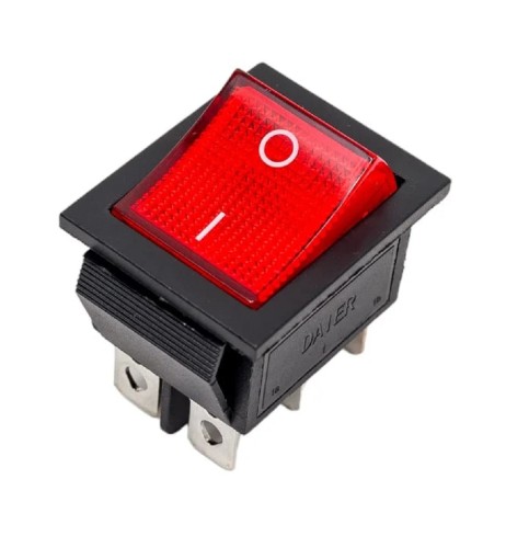 Выключатель клавишный REXANT 250V 15A (6с) ON-ON красный с подсветкой (RWB-506, SC-767) индив.уп. 36-2350-1 - изображение 4