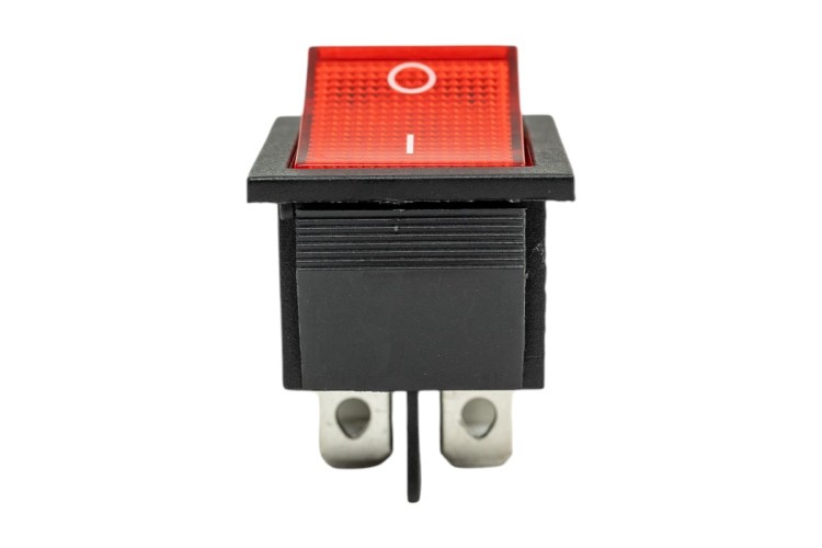 Выключатель клавишный REXANT 250V 16A (4с) ON-OFF ( уп.10 штук ) красный с подсветкой (RWB-502, SC-767, IRS-201-1) 36-2330 - изображение 2