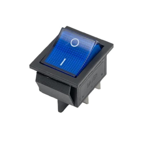 Выключатель клавишный REXANT 250V 16A (4с) ON-OFF синий с подсветкой (RWB-502, SC-767, IRS-201-1)  36-2331-1