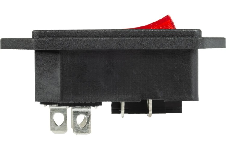 Выключатель клавишный REXANT 250 V 6 А (4с) ON-OFF ( уп. 10 штук ) красный с подсветкой и штекером C14 3PIN 36-2282 - изображение 4