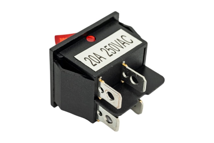 Выключатель клавишный REXANT 250V 20A (4с) ON-OFF ( уп.10 штук ) красный с подсветкой (RWB-502, SC-767, IRS-201-1) 36-2340 - изображение 4