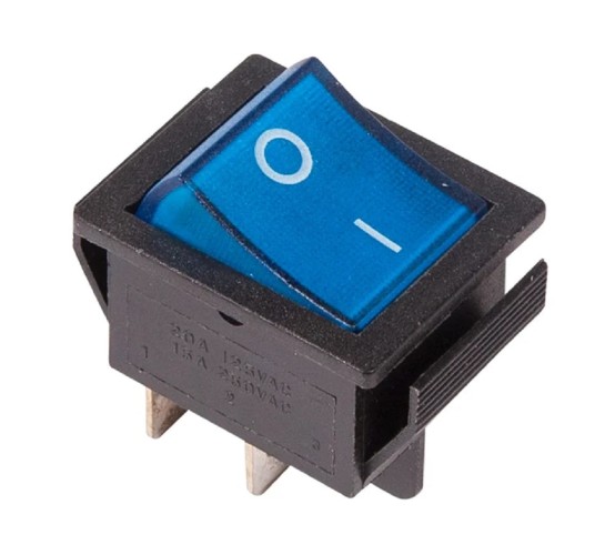 Выключатель клавишный REXANT 250V 16A (4с) ON-OFF синий с подсветкой (RWB-502, SC-767, IRS-201-1)  36-2331-1 - изображение 2