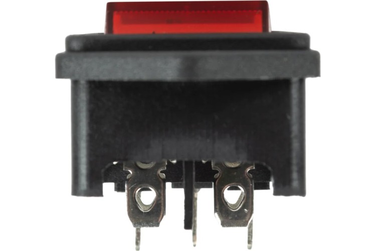 Выключатель клавишный REXANT 250 V 6 А (4с) ON-OFF ( уп. 10 штук ) красный с подсветкой и штекером C14 3PIN 36-2282 - изображение 5