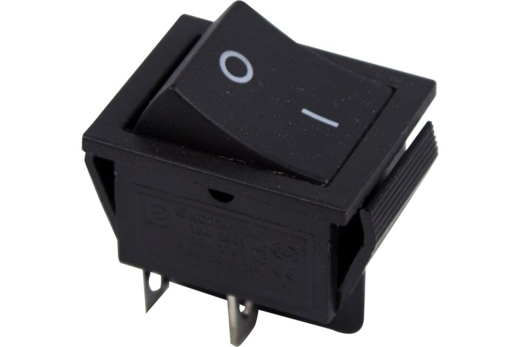 Выключатель клавишный REXANT 250V 15А (4с) ON-OFF ( уп.10 штук ) черный (RWB-501, SC-767) 36-2310