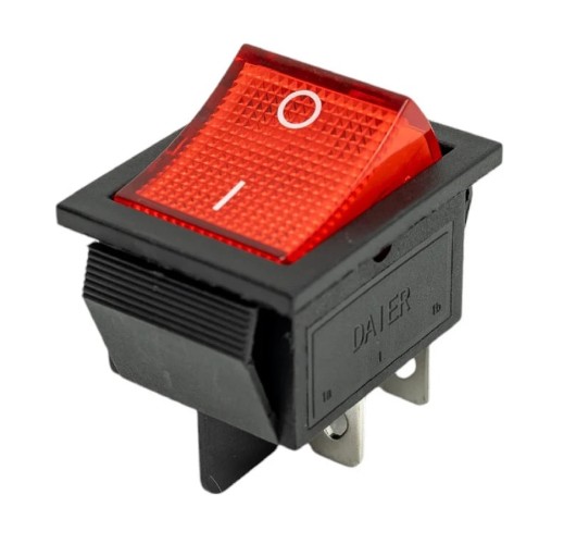 Выключатель клавишный REXANT 250V 16A (4с) ON-OFF красный с подсветкой (RWB-502, SC-767, IRS-201-1) 36-2330-1