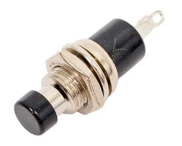 Выключатель-кнопка REXANT 220V 2А (2с) OFF-(ON) ( уп.10 штук ) металл Ø7.2 черная Micro (RWD-301, PBS-10B) 36-3311 - изображение 3