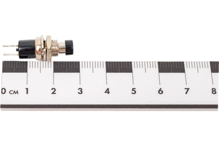 Выключатель-кнопка REXANT 220V 2А (2с) OFF-(ON) ( уп.10 штук ) металл Ø7.2 черная Micro (RWD-301, PBS-10B) 36-3311 - изображение 5