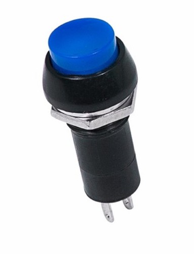Выключатель-кнопка REXANT 250V 1А (2с) ON-OFF синяя (PBS-11А) ( уп.10 штук ) 36-3031