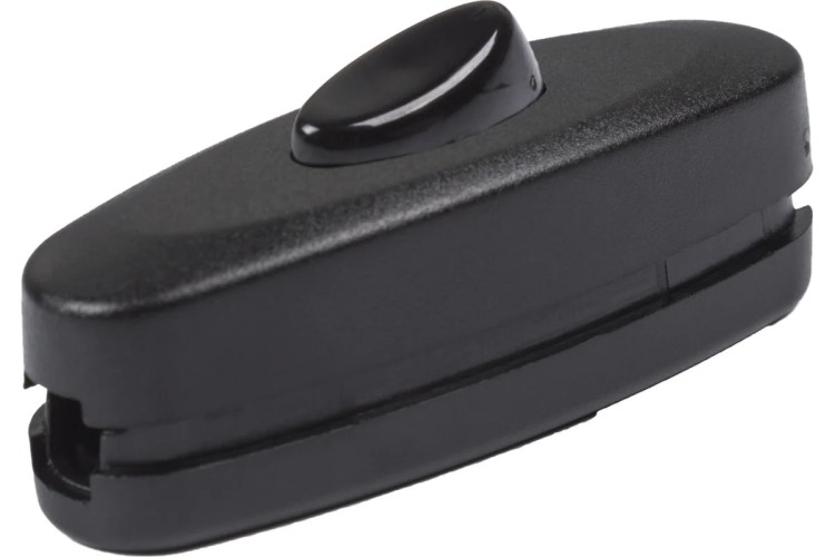 Выключатель-кнопка REXANT 250V 2А ON-OFF черный на электропровод (для настольной лампы) 36-3018