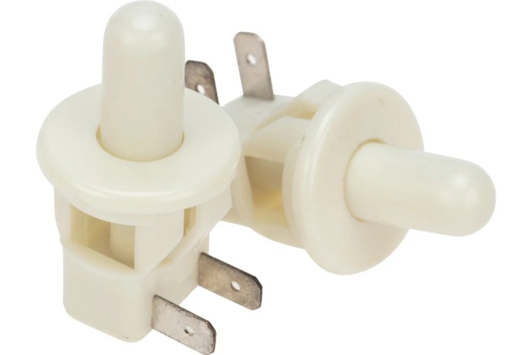 Выключатель-кнопка REXANT 250V 2.5А (2с) ON-(OFF) ( уп.10 штук ) Б/Фикс белый (PBS-19С) (мебельная) 36-3020
