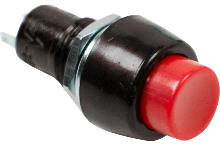 Выключатель-кнопка REXANT 250V 2А (2с) OFF-(ON) Б/Фикс красная Micro (PBS-20В) ( уп.10 штук ) 36-3080