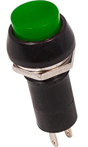 Выключатель-кнопка REXANT 250V 1А (2с) ON-OFF зеленая (PBS-11А) ( уп.10 штук ) 36-3032