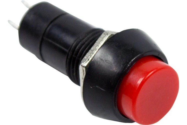 Выключатель-кнопка REXANT 250V 1 А (2с) OFF-(ON) Б/Фикс красная (PBS-11В) ( уп.10 штук ) 36-3040