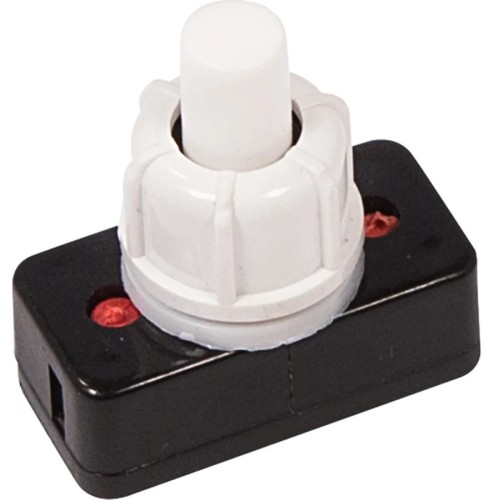 Выключатель-кнопка REXANT 250V 1А (2с) ON-OFF ( уп.10 штук ) белый (PBS-17A2) (для настольной лампы) 36-3010