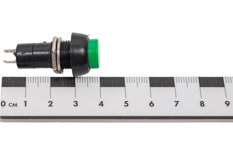 Выключатель-кнопка REXANT 250V 1 А (2с) OFF-(ON) Б/Фикс зеленая (PBS-11В) ( уп.10 штук ) 36-3042 - изображение 4