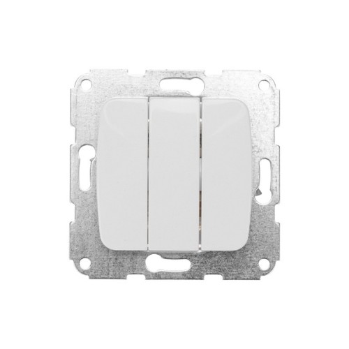 Выключатель Kranz KR-78-0204 DEA 3кл с/у 10А мех. бел