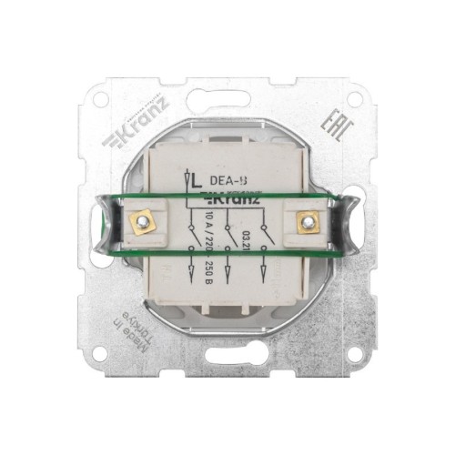 Выключатель Kranz KR-78-0204 DEA 3кл с/у 10А мех. бел - изображение 2