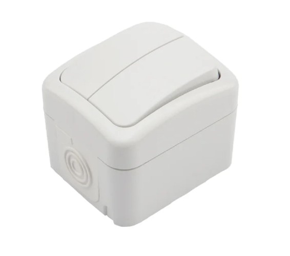 Выключатель Kranz KR-78-0602 двухклавишный Mini OG IP54, о/у, белый