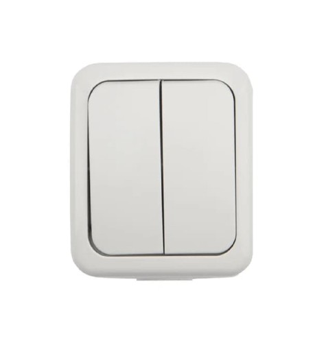 Выключатель Kranz KR-78-0602 двухклавишный Mini OG IP54, о/у, белый - изображение 3