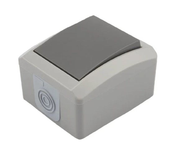 Выключатель Kranz KR-78-0610 проходной INDUSTRIAL IP54, о/у, серый