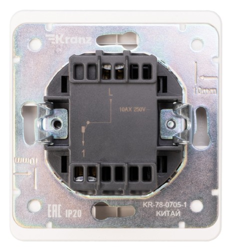 Выключатель Kranz KR-78-0705-1 Round 1 кл, перламутр - изображение 3