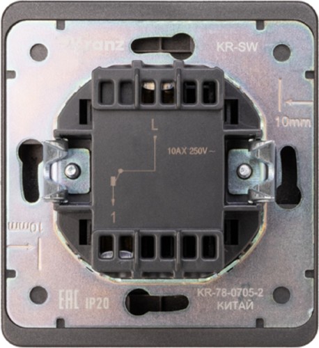 Выключатель Kranz KR-78-0705-2 Round 1 кл, титан - изображение 3