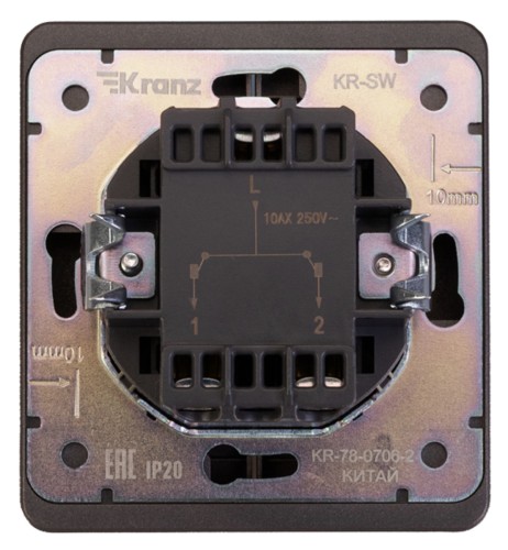 Выключатель Kranz KR-78-0706-2 Round 2 кл, титан - изображение 3