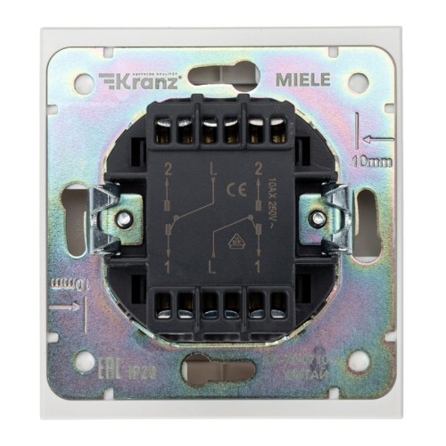 Выключатель Kranz KR-78-0710-4 Strong 1 кл перекрестный (переключатель), жемчуг - изображение 3