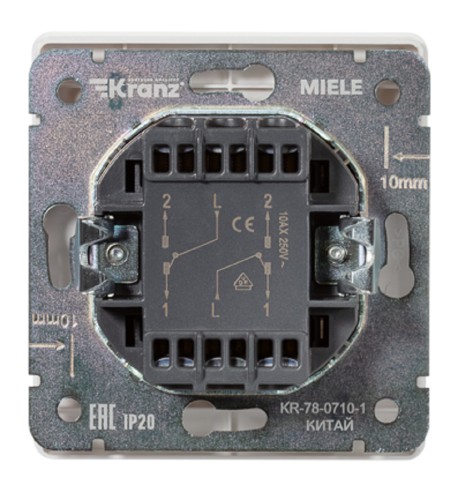 Выключатель Kranz KR-78-0710-1 Round 1 кл перекрестный (переключатель), перламутр - изображение 3