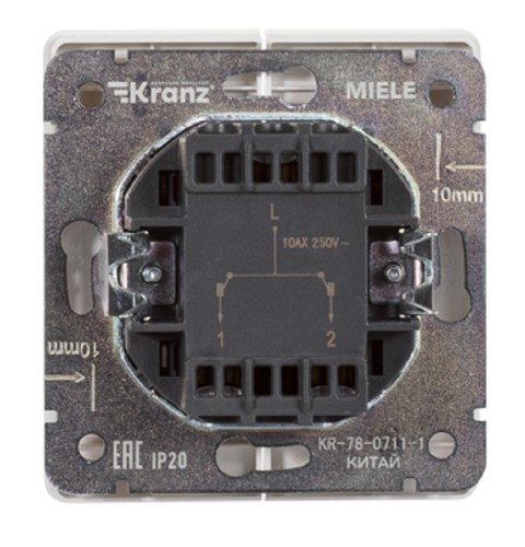 Выключатель Kranz KR-78-0711-1 Round 2 кл для жалюзи возвратный, перламутр - изображение 2
