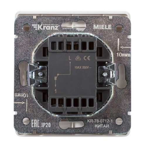 Выключатель Kranz KR-78-0712-1 Round 1 кл возвратный 10а с/у перламутр - изображение 2