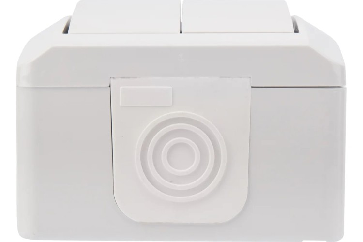 Выключатель Kranz KR-78-0832 двухклавишный INDUSTRIAL IP54, о/у, белый - изображение 3