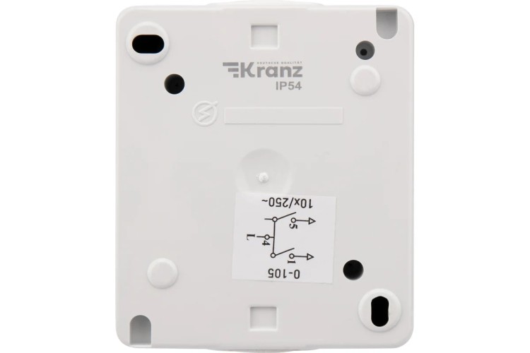 Выключатель Kranz KR-78-0832 двухклавишный INDUSTRIAL IP54, о/у, белый - изображение 4