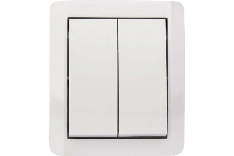 Выключатель Kranz KR-78-0832 двухклавишный INDUSTRIAL IP54, о/у, белый - изображение 2