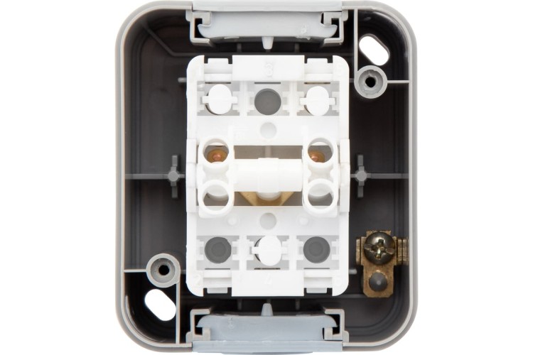 Выключатель Kranz KR-78-0833 двухклавишный Mini OG IP54, о/у, серый - изображение 5