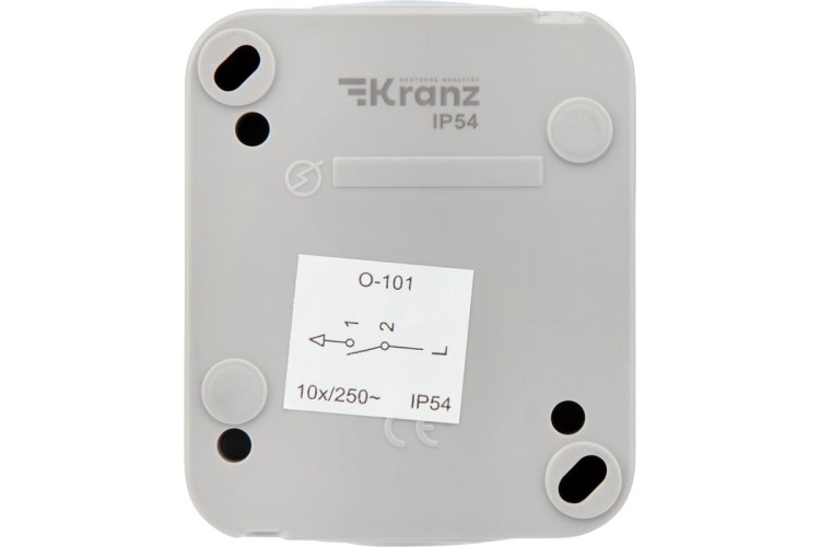 Выключатель Kranz KR-78-0835 одноклавишный Mini OG IP54, о/у, серый - изображение 4