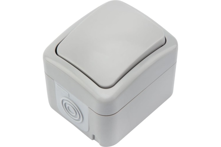 Выключатель Kranz KR-78-0837 проходной Mini OG IP54, о/у, серый