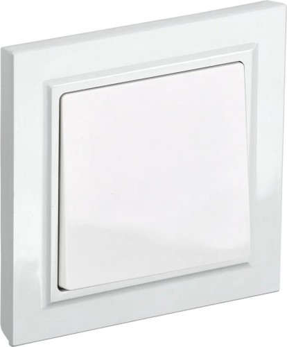 Выключатель одноклавишный IEK BRITE ВСР10-1-0-БрБ 10А в сборе, белый BR-V10-0-10-K01-F