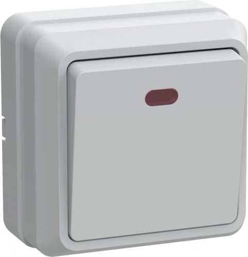 Выключатель одноклавишный IEK Октава ВС20-1-1-ОБ 10А IP20 с индикацией, белый EVO11-K01-10-DC
