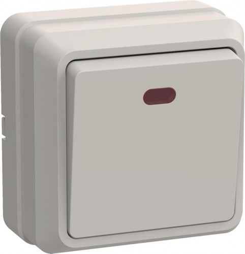 Выключатель одноклавишный IEK Октава ВС20-1-1-ОКм 10А IP20 с индикацией, кремовый EVO11-K33-10-DC