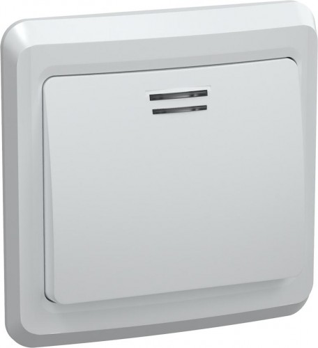 Выключатель одноклавишный IEK Вега ВС10-1-1-ВБ 10А IP20 с индикацией, белый EVV11-K01-10-DM